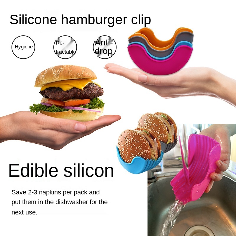 Kitchen Gadgets Dropshipping - Kitchen Accessories Silicone Hamburger Holder Non-contact