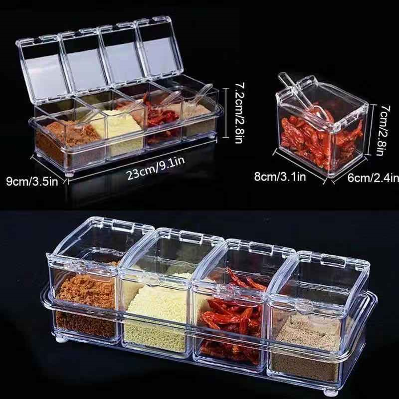Clear Seasoning Box Set of 4 C - Korean Kitchen Gadgets ulasan dan harga