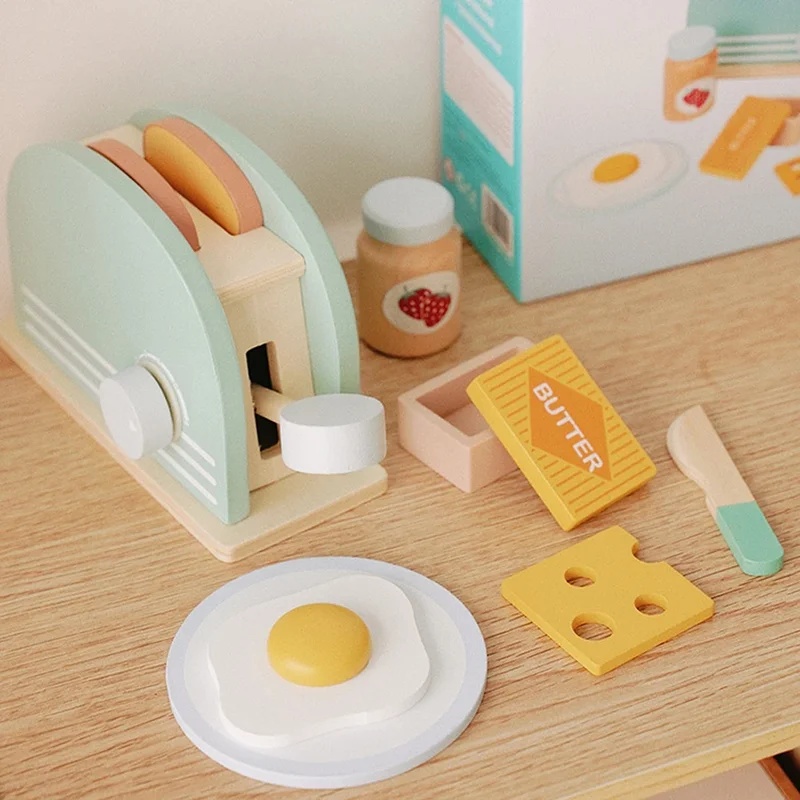 Wooden Simulation Toaster Toy  - Kitchen Gadgets Kids ulasan dan harga