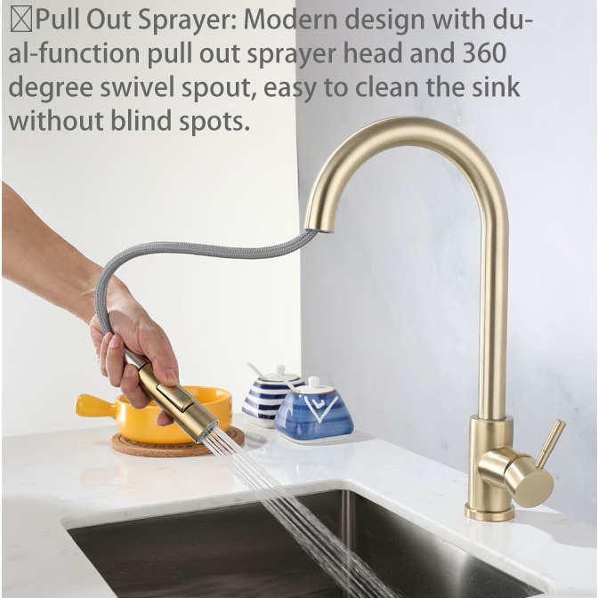 Brushed Gold Touch Kitchen Fau - Kitchen Gadgets Mixer ulasan dan harga