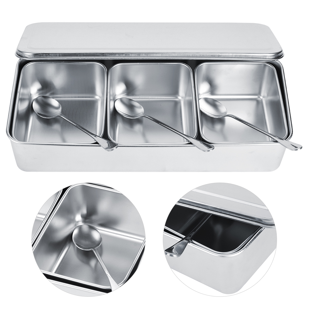 Household 3‑Grid Stainless Ste - Korean Kitchen Gadgets ulasan dan harga
