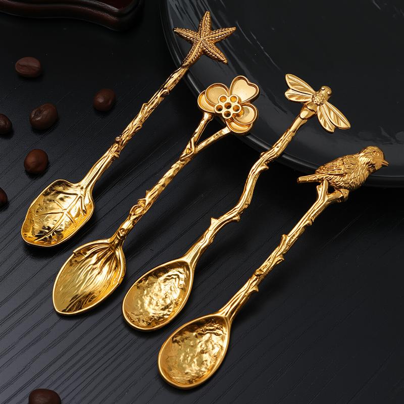 1Pc Metal Dessert Coffee Spoon - Kitchen Gadgets Vintage ulasan dan harga