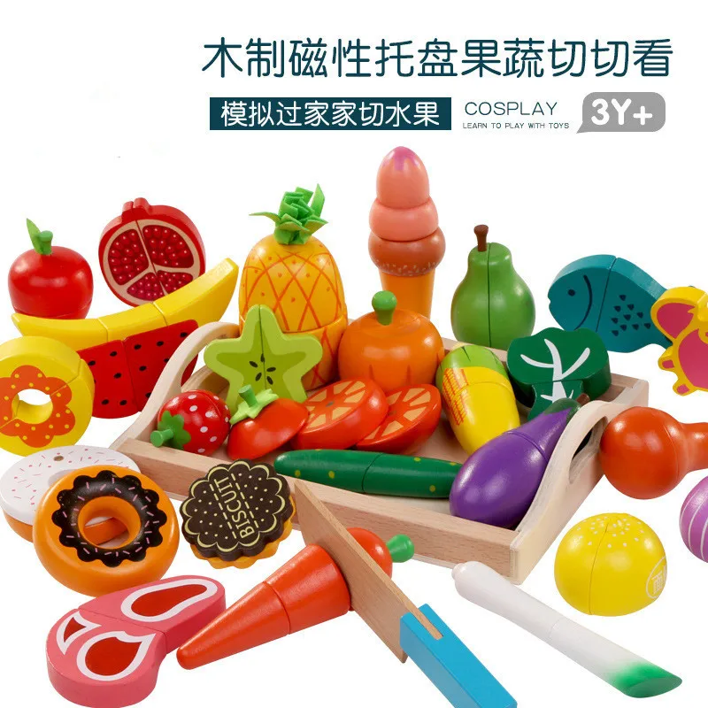 DIY Cute Wooden Cutting Fruit  - Kitchen Gadgets Kids ulasan dan harga
