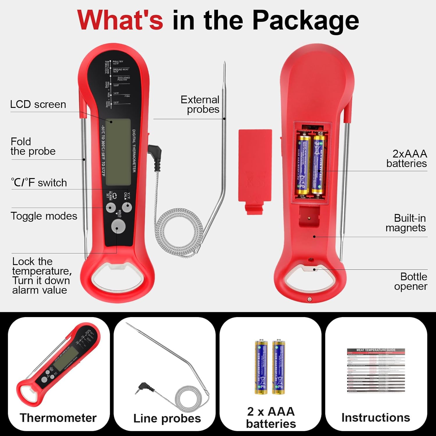 Professional Digital Meat Ther - Instant Read Thermometer ulasan dan harga